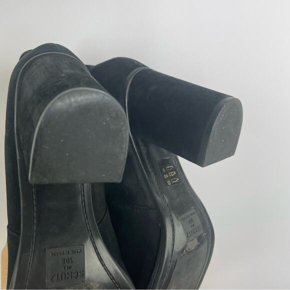 Schutz Fabricia Black Suede Heeled Boots size 10B - Picture 10 of 11